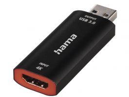 Hama Video Rögzítő Adapter, USB - HDMI, 4K, fekete (74257)